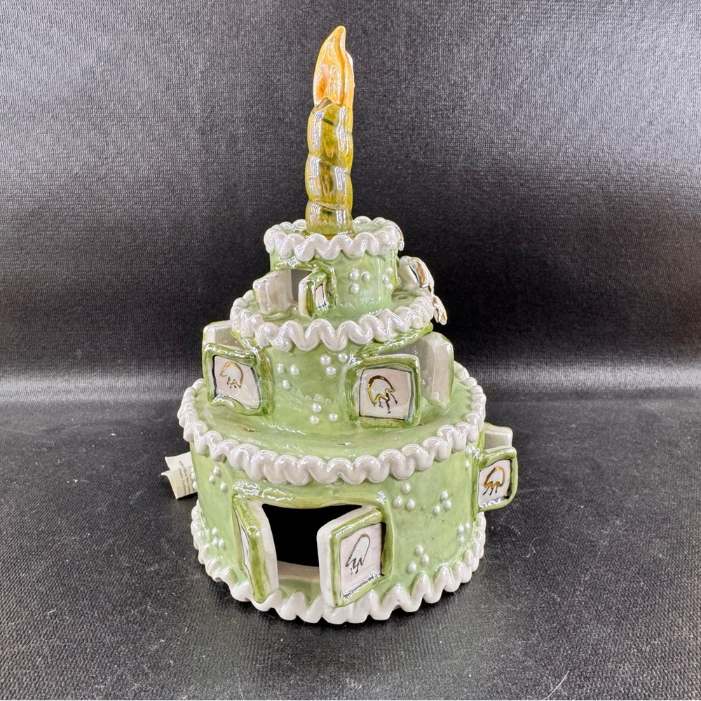 Blue Sky Clayworks "May" Birthday Cake Candle House Designed By Heather Goldminc - Picture 3 of 9
